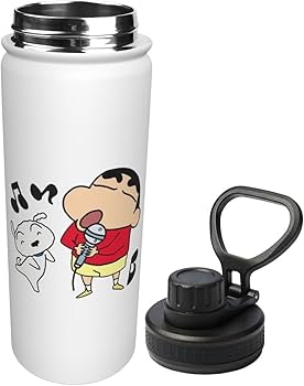 クレヨンしんちゃん 水筒 350ml 紫と、ホワイト2色 クレヨンしんちゃん 水筒 350ml 紫と、ホワイト2色 - メルカリ